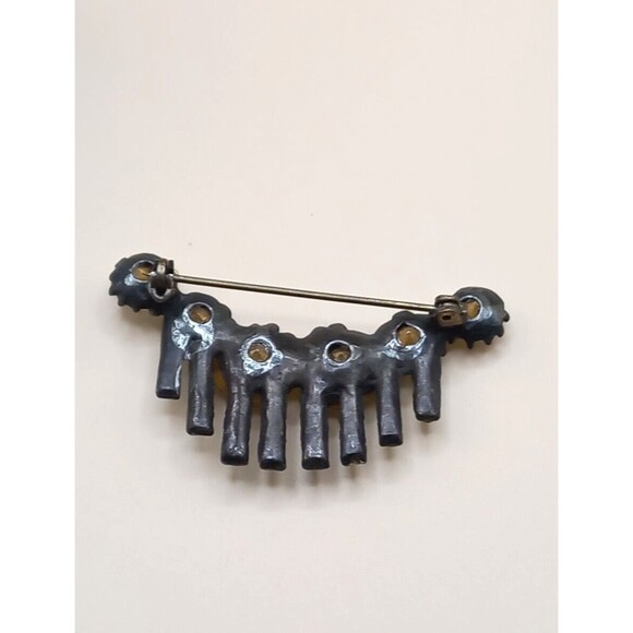 Art Deco Rhinestone Brooch Sparkling Vintage Pin Foiled Back Open - Picture 2 of 4